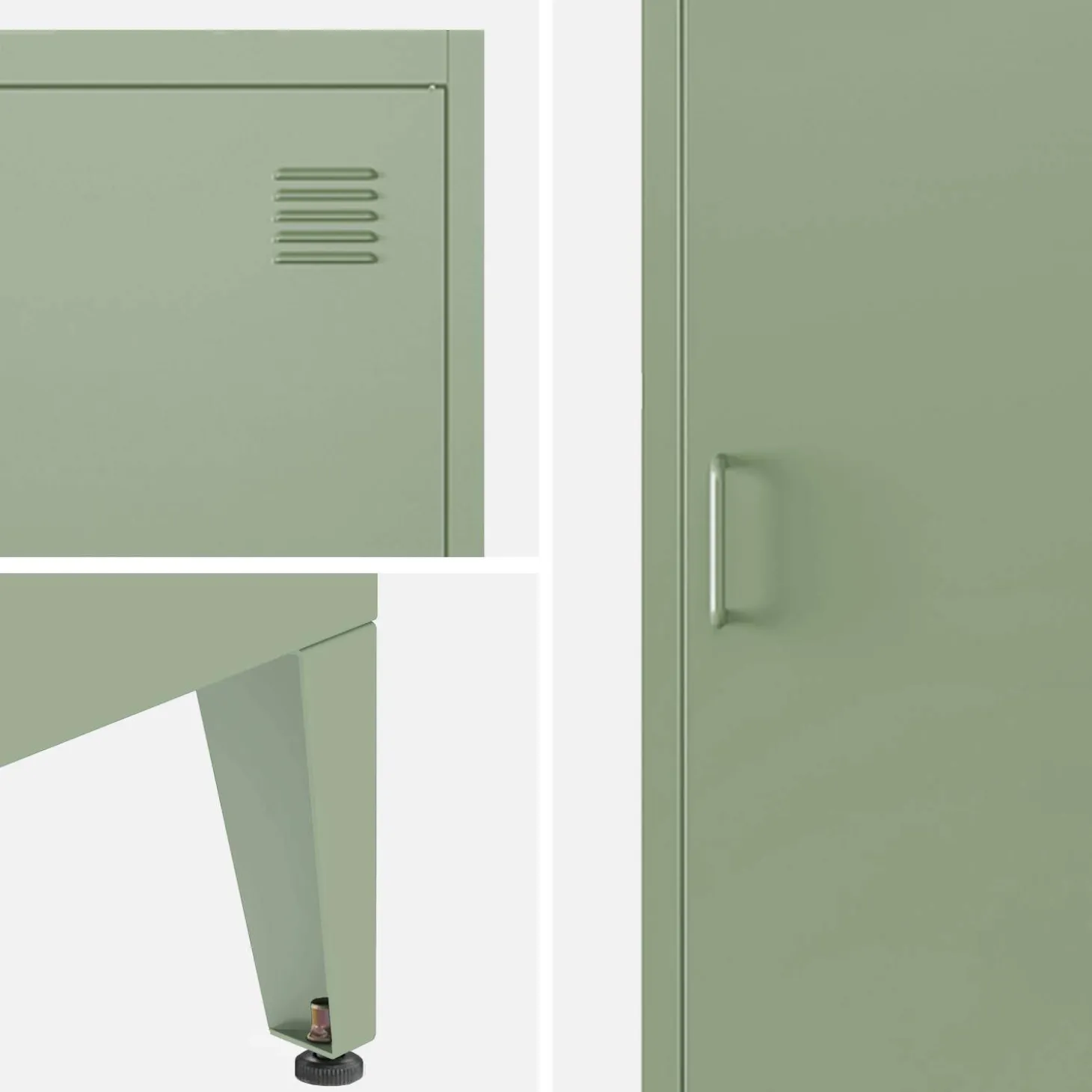 Industriële metalen kast 4 vakken 1 deur 38cm