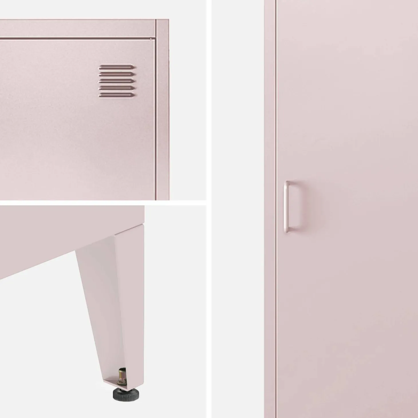 Industriële metalen kast 4 vakken 1 deur 38cm
