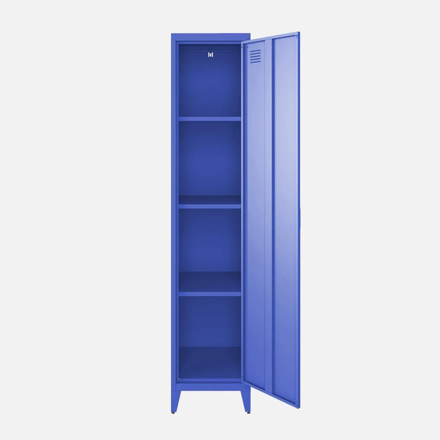 Industriële metalen kast 4 vakken 1 deur 38cm