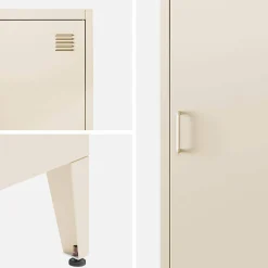 Industriële metalen kast 4 vakken 1 deur 38cm