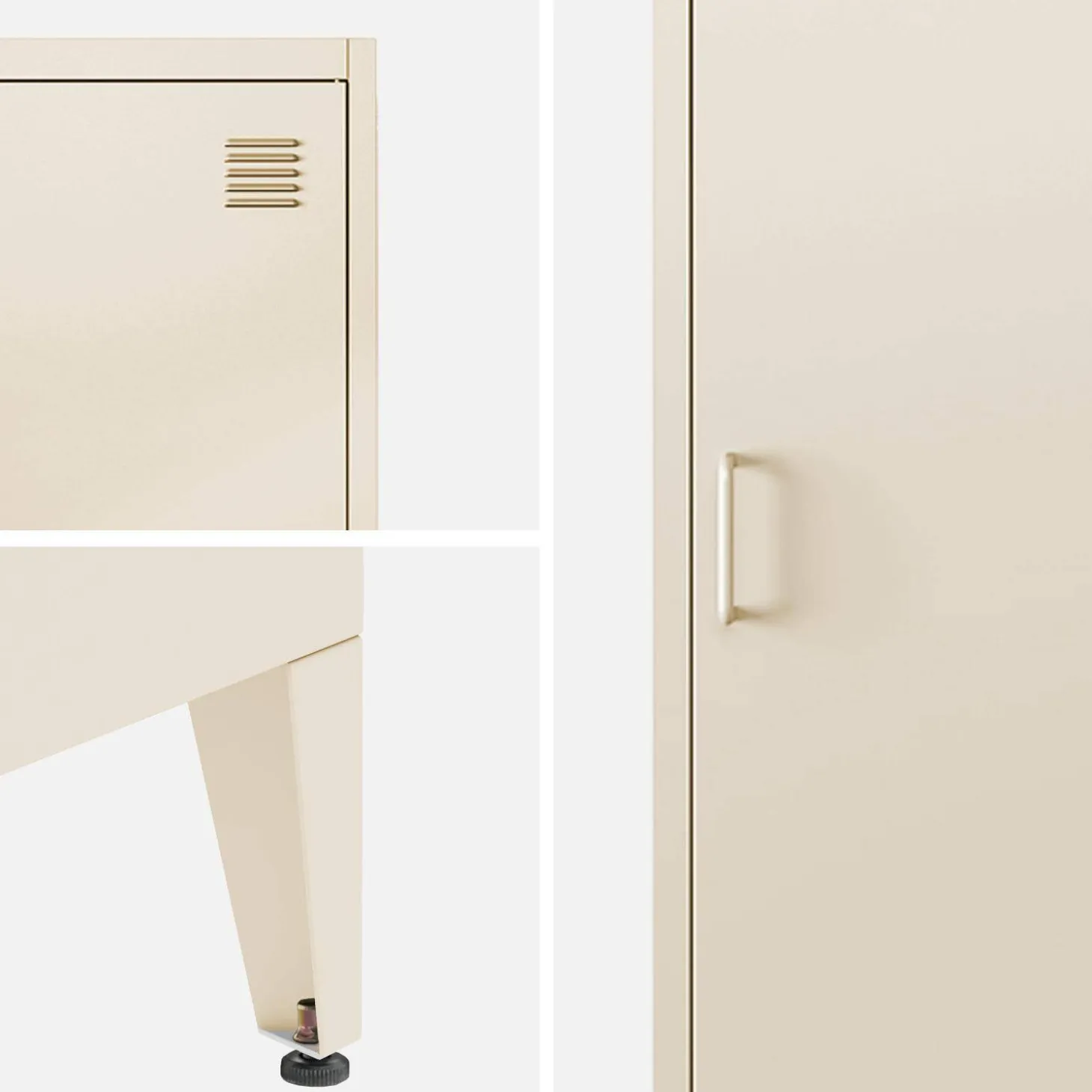 Industriële metalen kast 4 vakken 1 deur 38cm