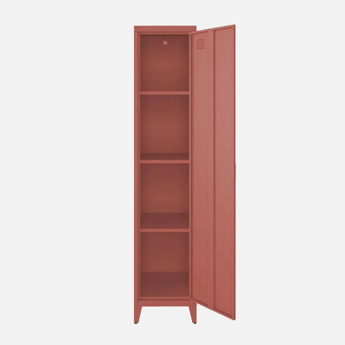 Industriële metalen kast 4 vakken 1 deur 38cm