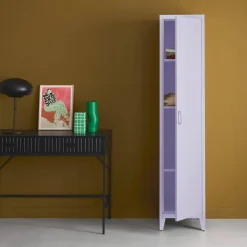 Industriële metalen kast 4 vakken 1 deur 38cm