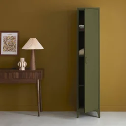 Industriële metalen kast 4 vakken 1 deur 38cm