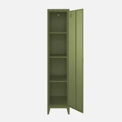 Industriële metalen kast 4 vakken 1 deur 38cm
