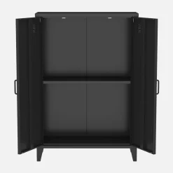 Industriële metalen kast 2 vakken 2 deuren 75cm
