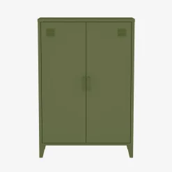 Industriële metalen kast 2 vakken 2 deuren 75cm