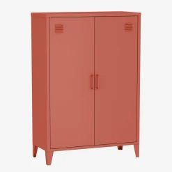 Industriële metalen kast 2 vakken 2 deuren 75cm