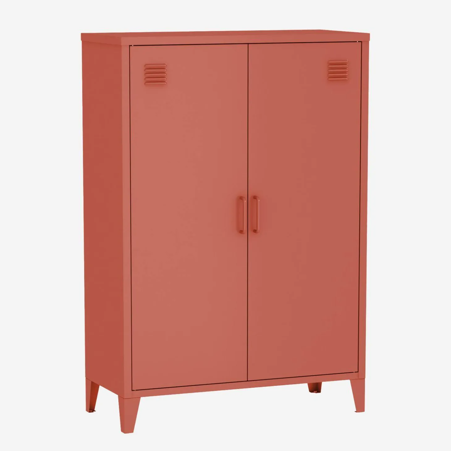 Industriële metalen kast 2 vakken 2 deuren 75cm