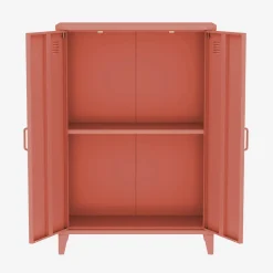 Industriële metalen kast 2 vakken 2 deuren 75cm
