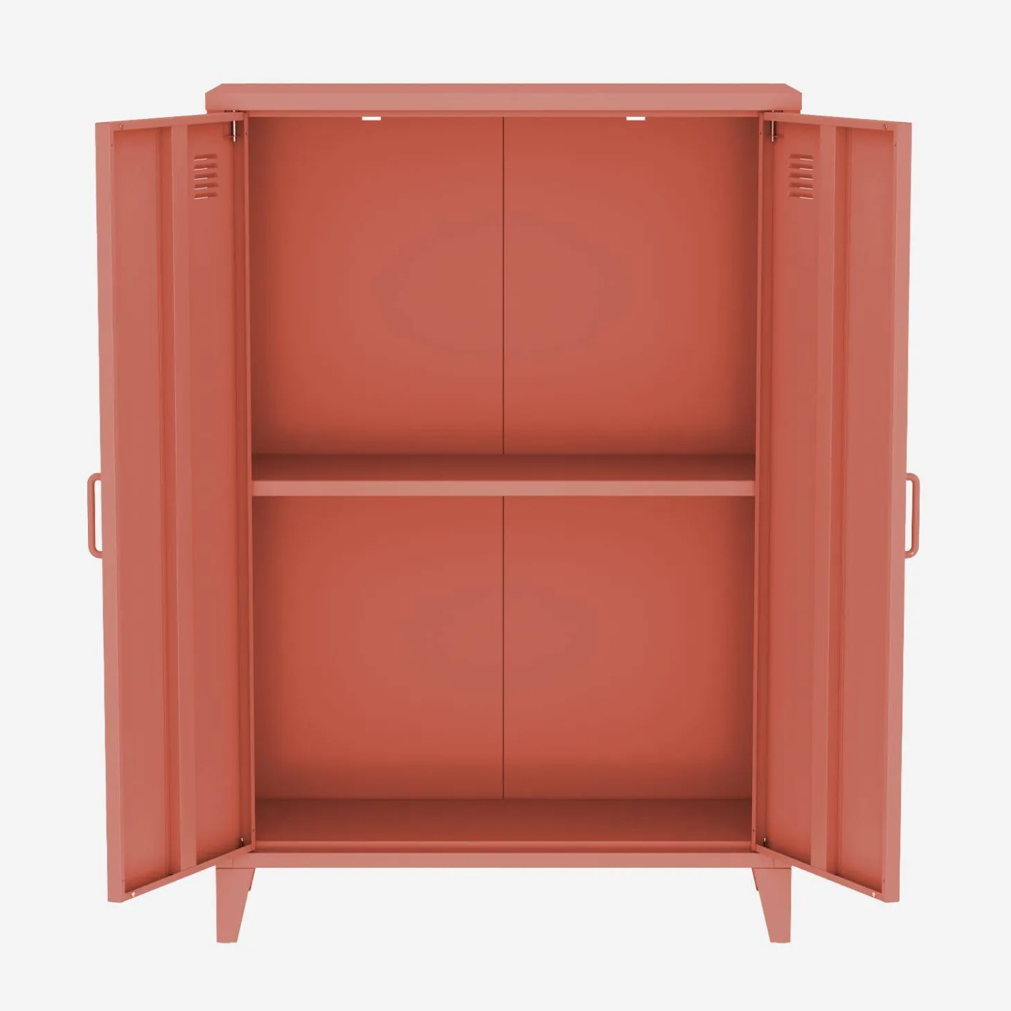 Industriële metalen kast 2 vakken 2 deuren 75cm