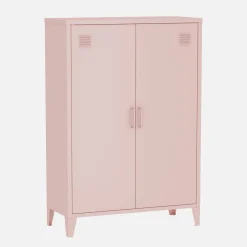 Industriële metalen kast 2 vakken 2 deuren 75cm