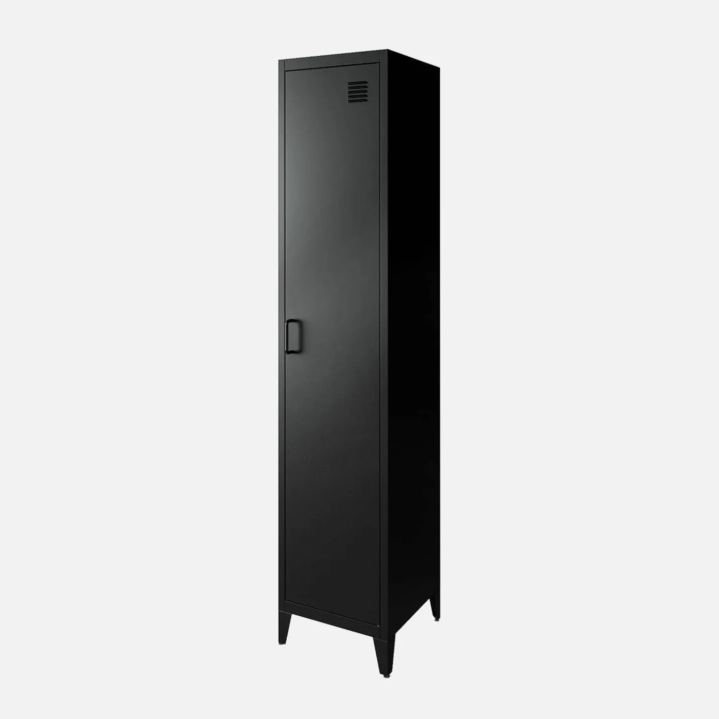 Industriële metalen kast 4 vakken 1 deur 38cm
