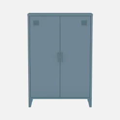 Industriële metalen kast 2 vakken 2 deuren 75cm
