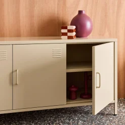 Industriële tv-meubel metaal 3 deuren 120cm