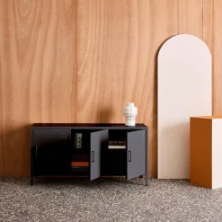 Industriële tv-meubel metaal 3 deuren 120cm