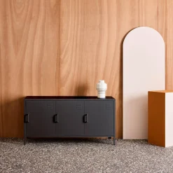 Industriële tv-meubel metaal 3 deuren 120cm