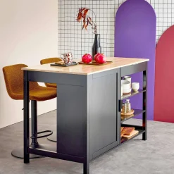 3-in-1 keukeneiland, 5 planken, 1 deur, 1 lade, 120cm