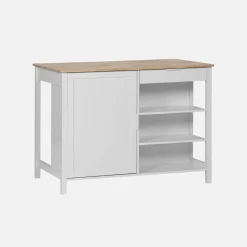 3-in-1 keukeneiland, 5 planken, 1 deur, 1 lade, 120cm