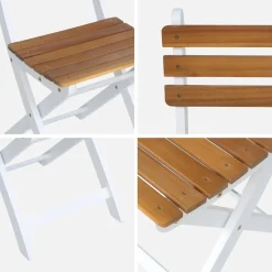 Inklapbare acacia tuinstoel (Set van 2)