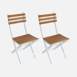 Inklapbare acacia tuinstoel (Set van 2)