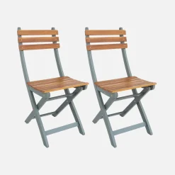 Inklapbare acacia tuinstoel (Set van 2)