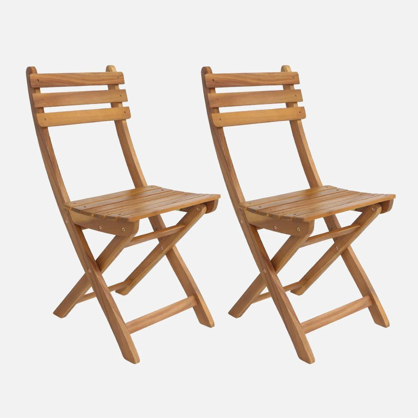 Inklapbare acacia tuinstoel (Set van 2)