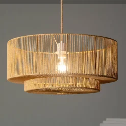 Interieur hanglamp, rotan effect, Ø 50cm