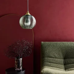 Interieur hanglamp van metaal en glas, Ø 20 cm