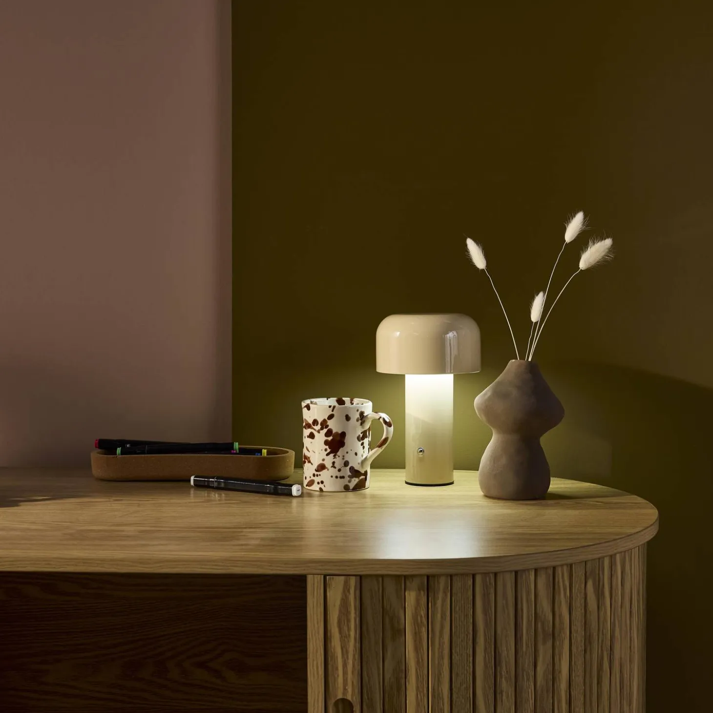 Interieur tafellamp, LED, metaal, Ø 13cm