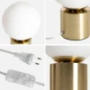 Interieur tafellamp, metaal en glas H 25 cm