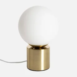 Interieur tafellamp, metaal en glas H 25 cm
