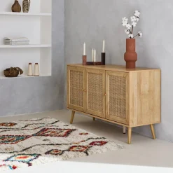 Interieurtapijt, Berber-stijl, crèmekleurig en veelkleurig