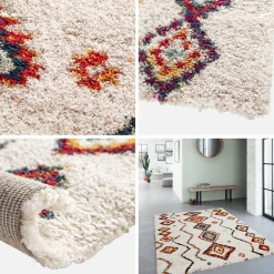 Interieurtapijt, Berber-stijl, crèmekleurig en veelkleurig