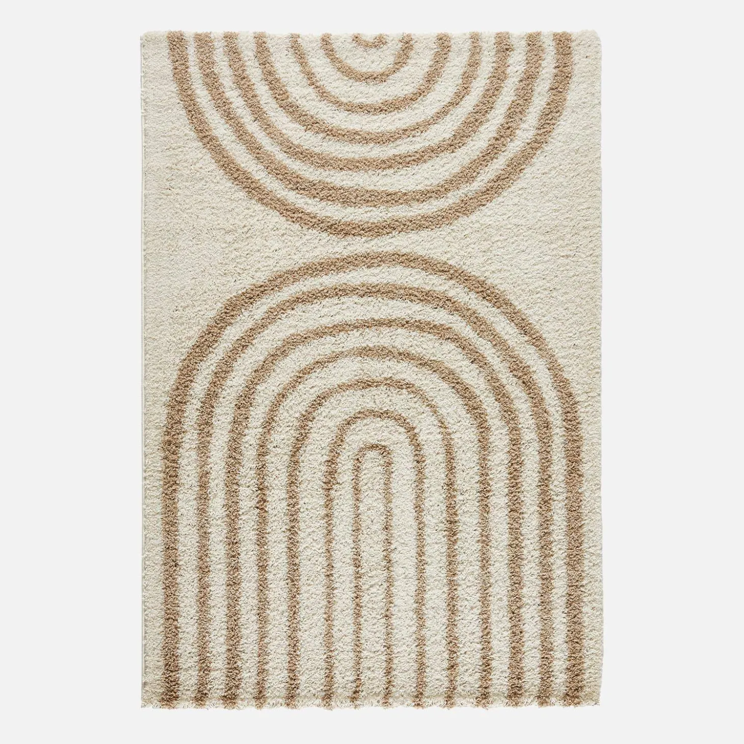 Interieurtapijt, geometrisch regenboog patroon, beige