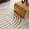 Interieurtapijt, geometrisch regenboog patroon, beige