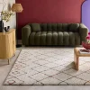 Interieur tapijt van shaggy stof, Berber-stijl, crèmekleurig en veelkleurig