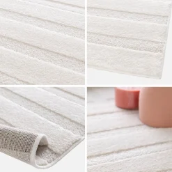 Interieur vloerkleed met crème bogen