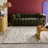 Interieur vloerkleed met gevlekt patroon crème