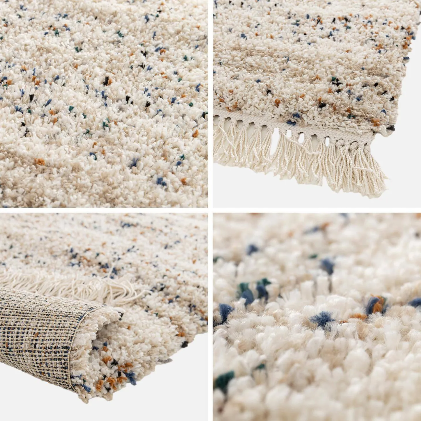 Interieur vloerkleed met gevlekt patroon crème