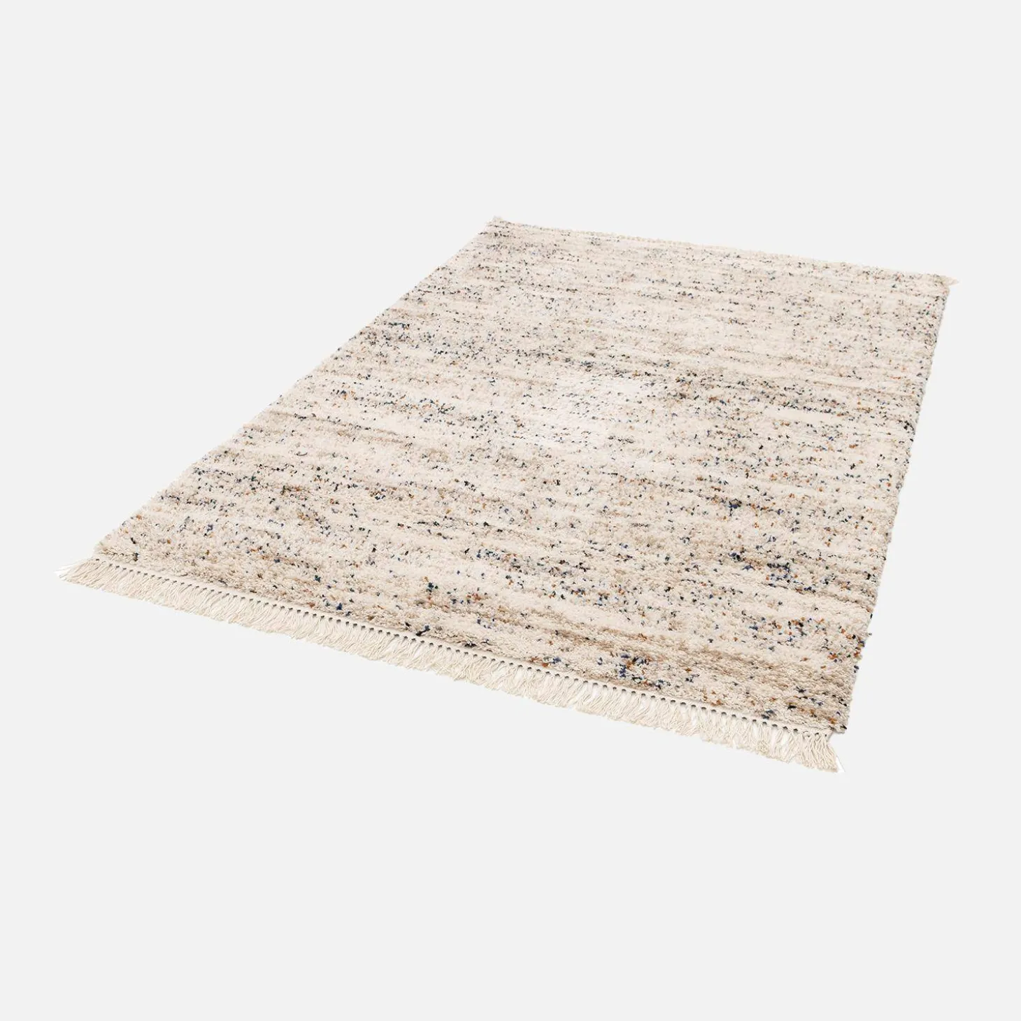 Interieur vloerkleed met gevlekt patroon crème