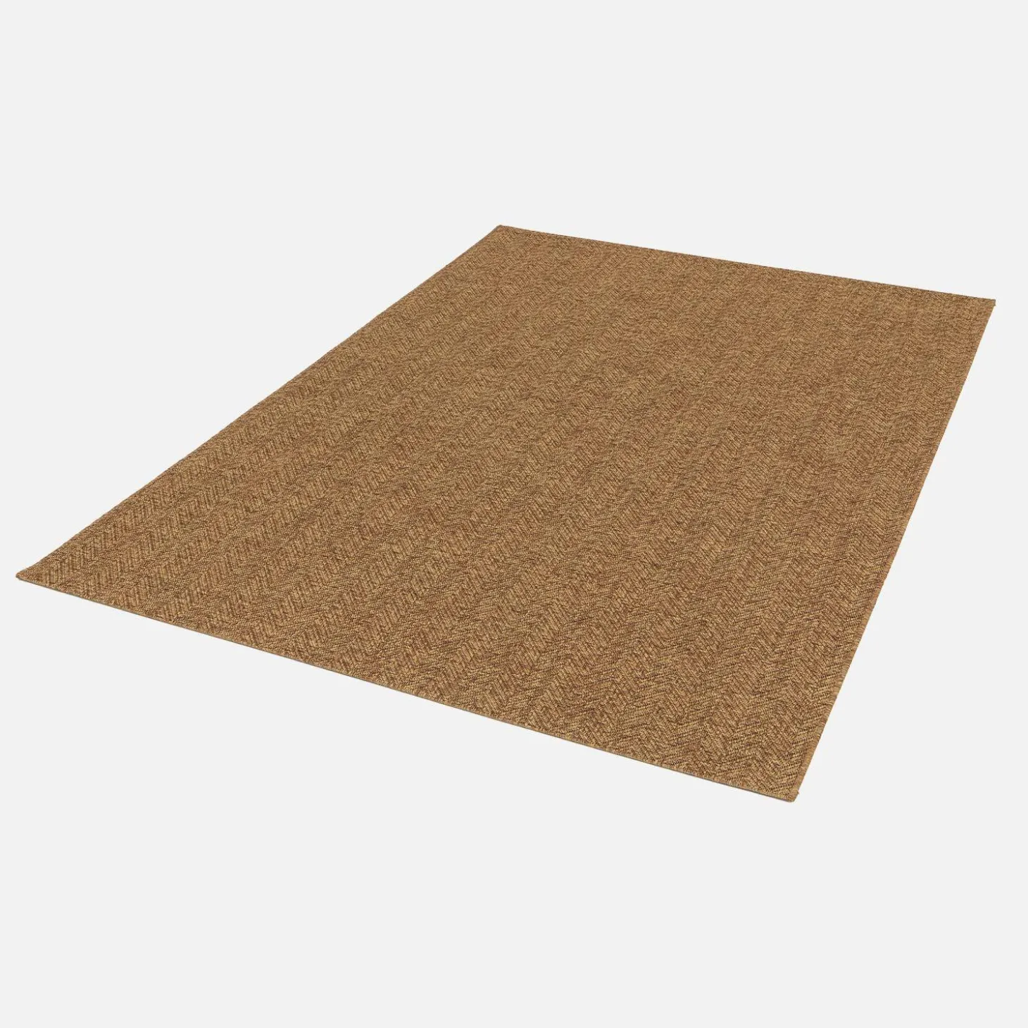 Karamelkleurig jute-effect vloerkleed voor binnen en buiten