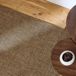 Karamelkleurig jute-effect vloerkleed voor binnen en buiten