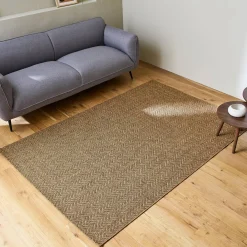 Karamelkleurig jute-effect vloerkleed voor binnen en buiten