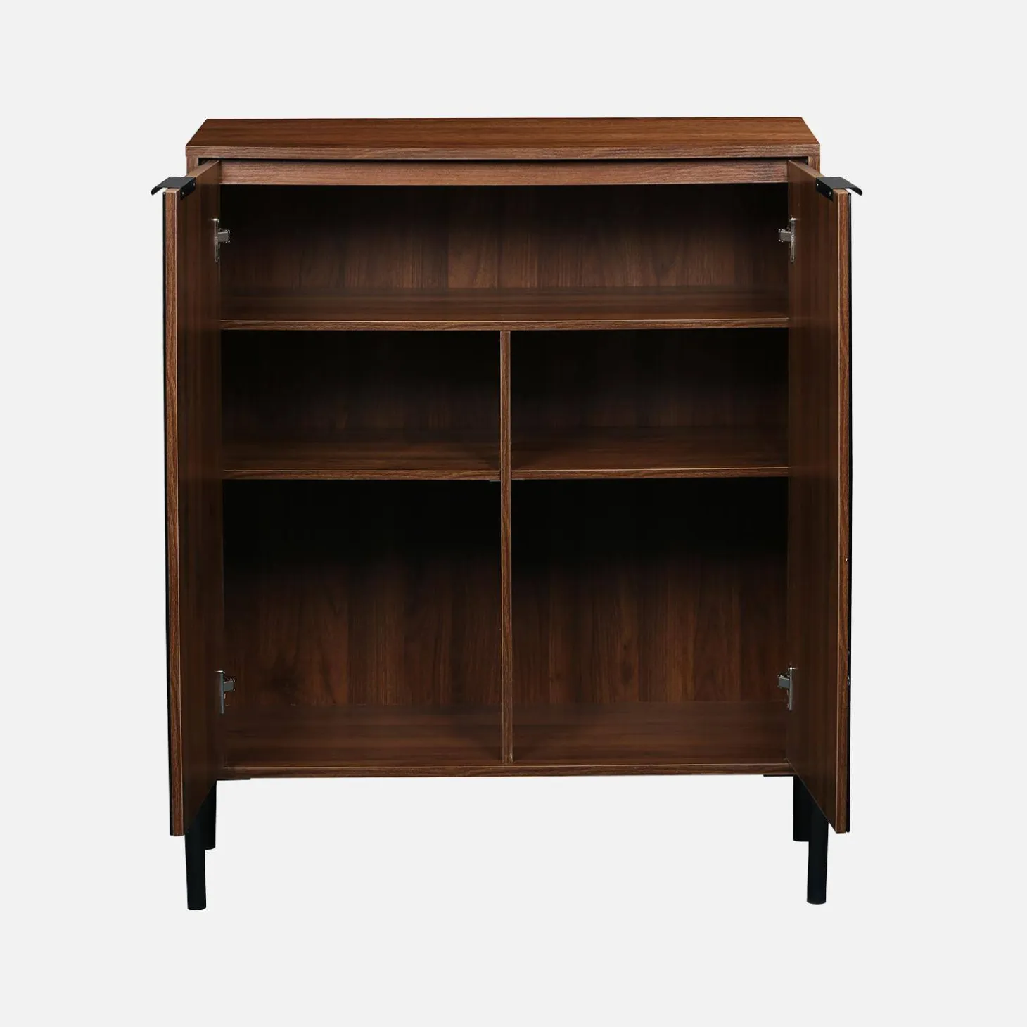 Kastje 2 glanzende deuren houteffect vintage 83cm