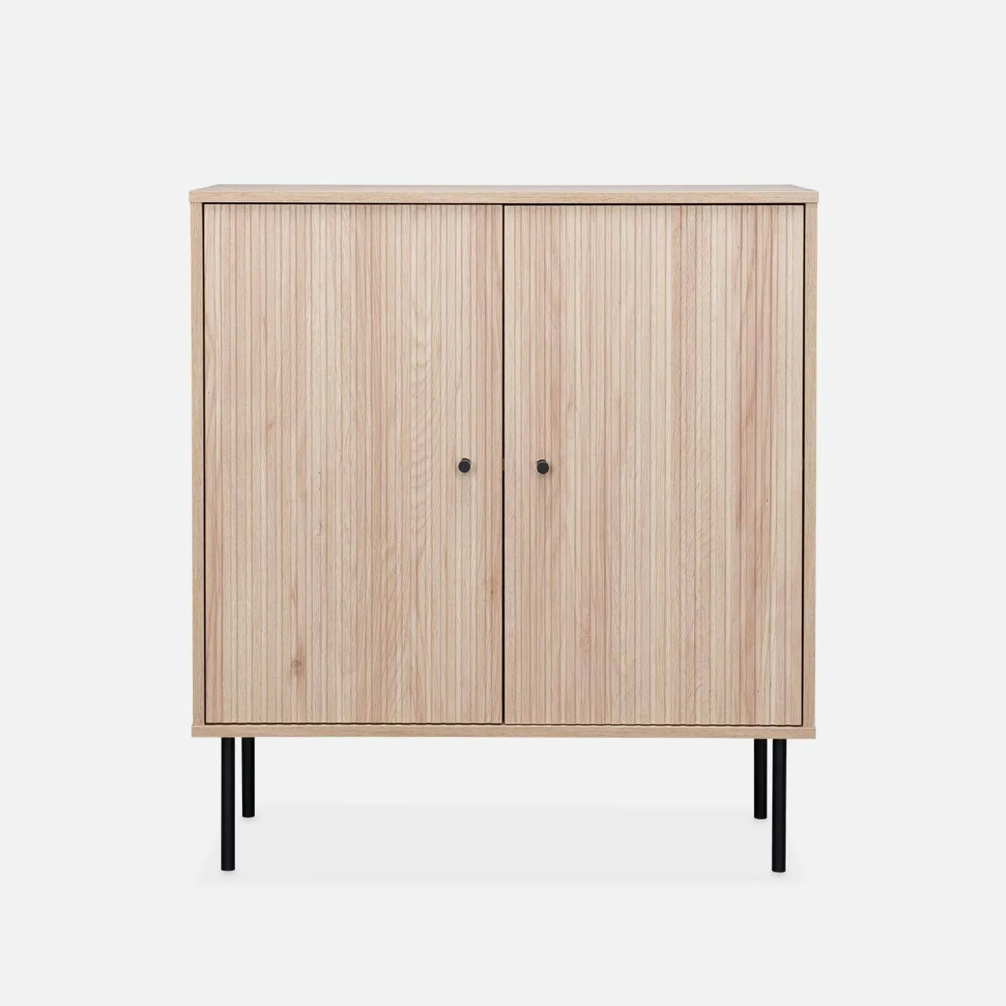 Kastje met 2 deuren gegroefd houtdecor 83,5cm