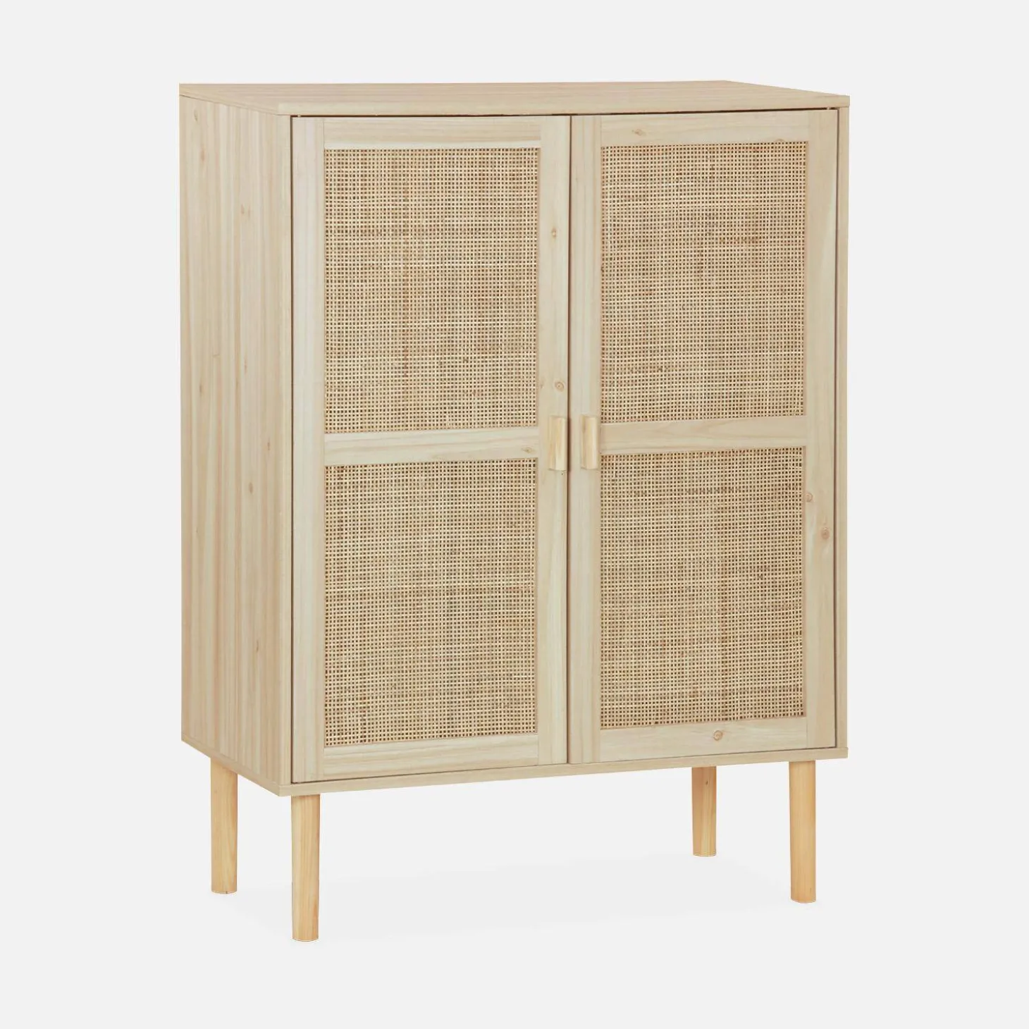 Kastje met 2 deuren rotan en houteffect 80cm