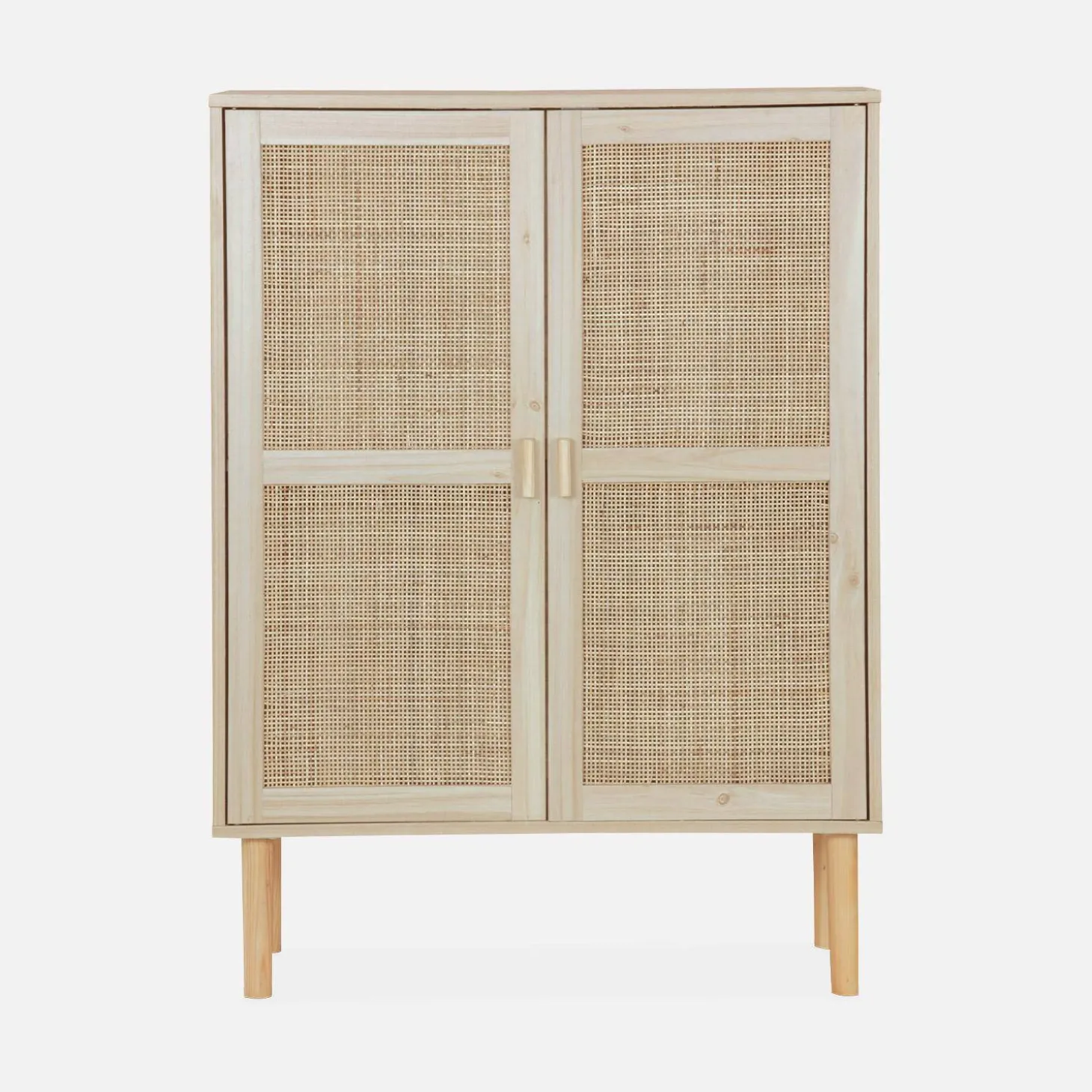 Kastje met 2 deuren rotan en houteffect 80cm
