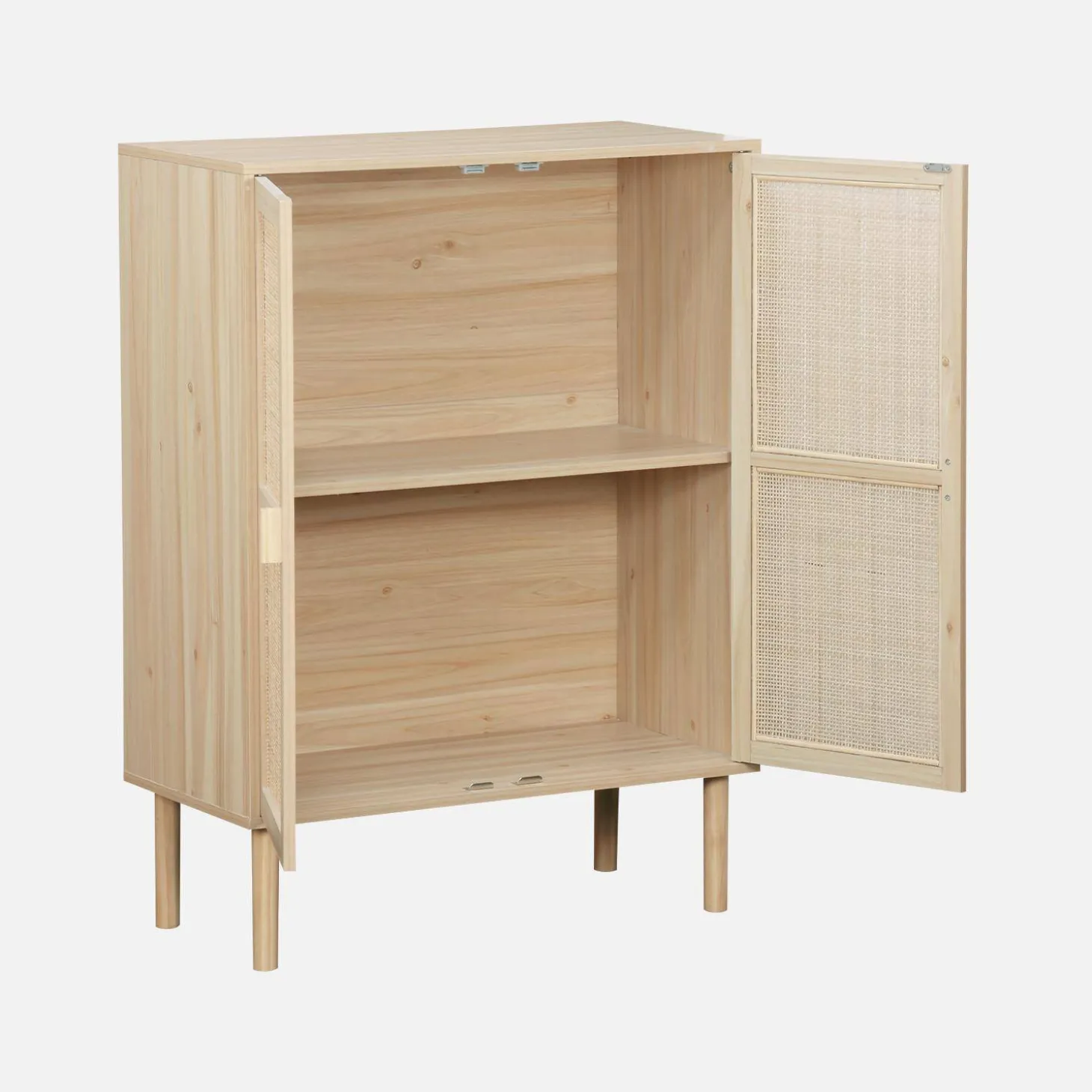 Kastje met 2 deuren rotan en houteffect 80cm