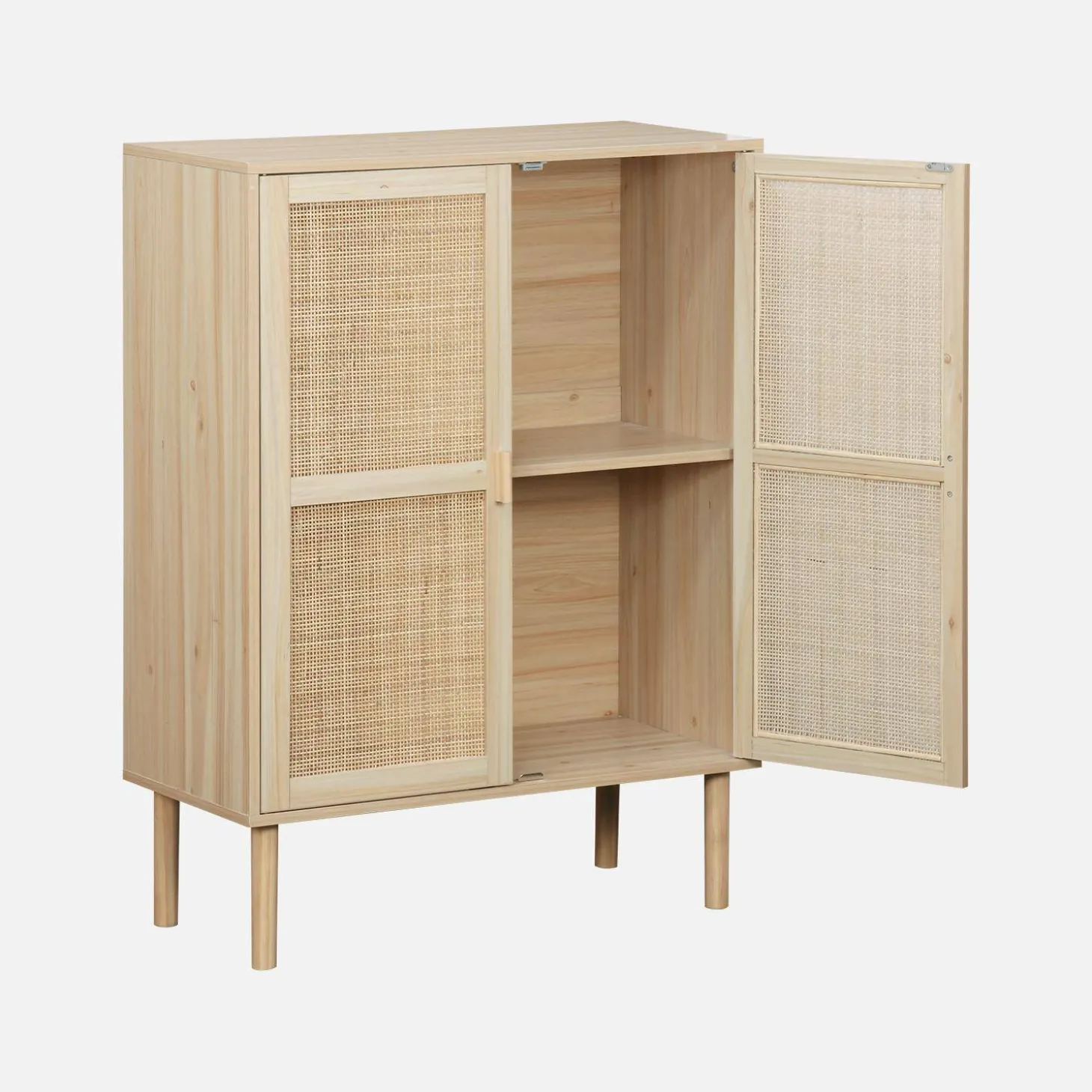 Kastje met 2 deuren rotan en houteffect 80cm